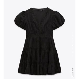 Black Zara Lace Insert Dress Size Small